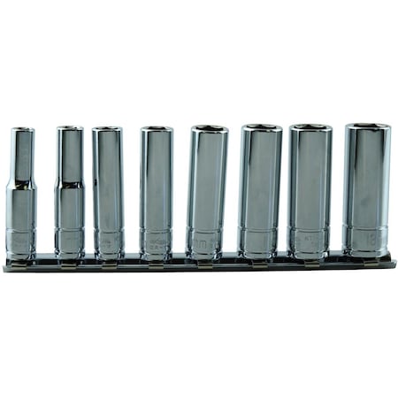 K-Tool International Metric Deep Socket Set, 1/4"Dr, 6Pt, 8 pcs. KTI-26200